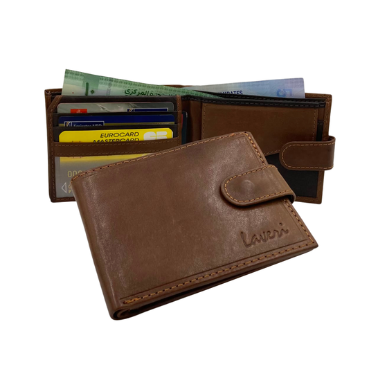Antq, Smooth Leather Wallet With Inside Leather Lining # 1981CL