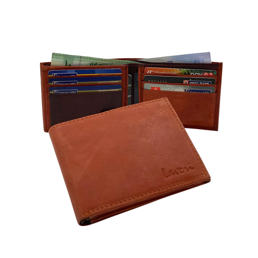 Antq, Smooth Leather Wallet Inside Leather Lining # 1426