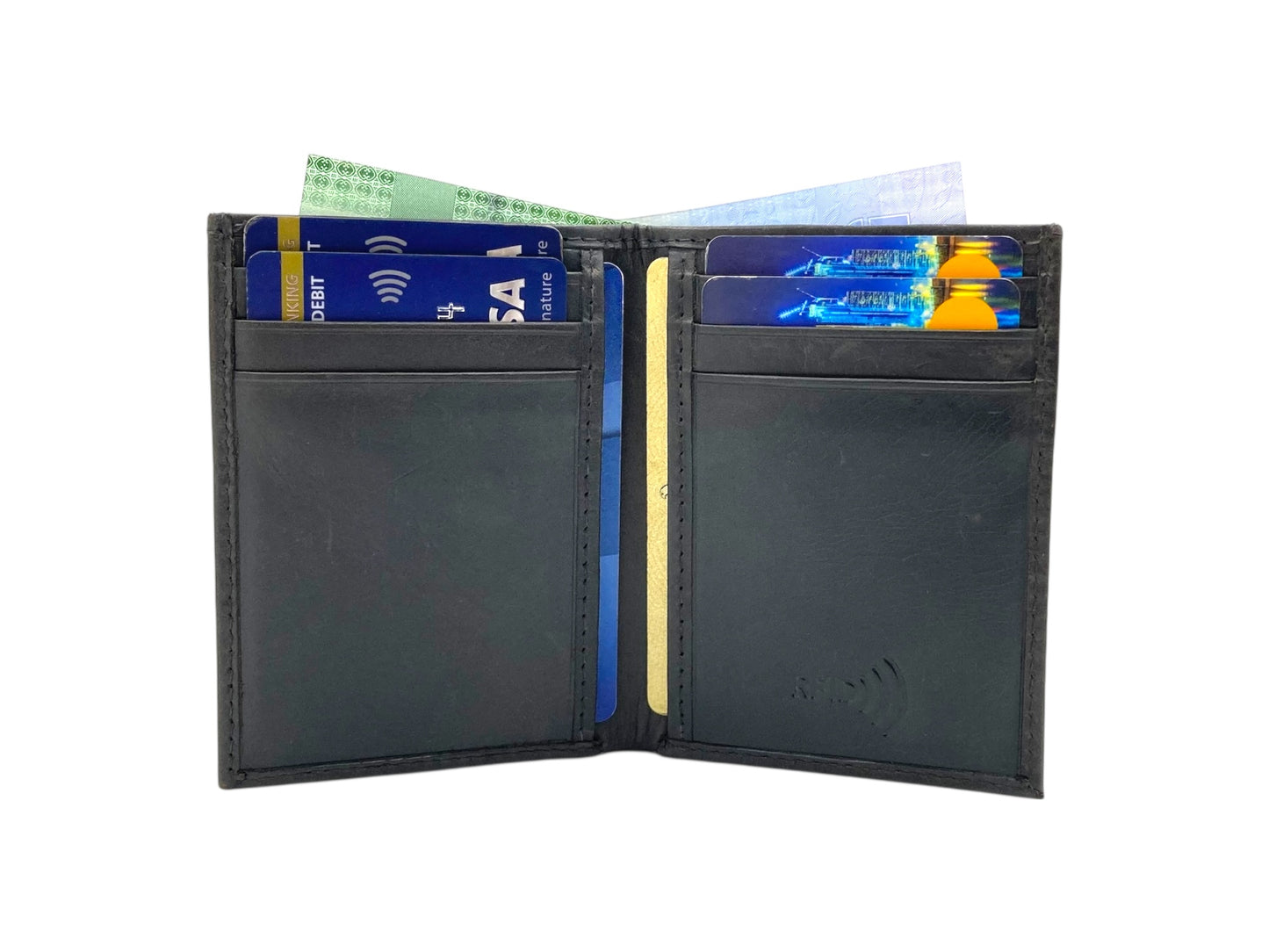Slim Bifold Cards & Cash Wallet # RFID 1977