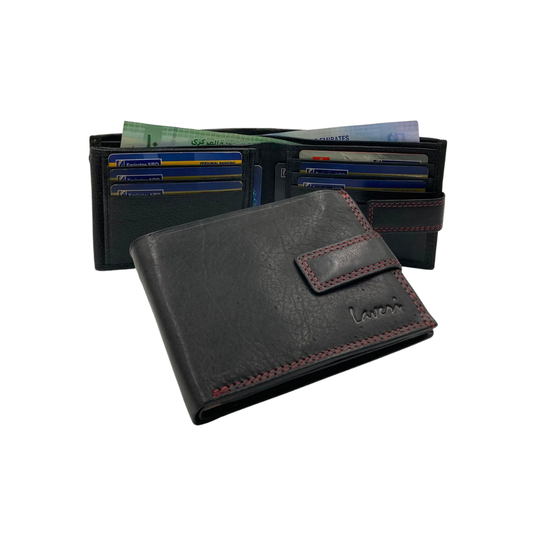 Antq, Smooth Leather Wallet Inside Leather Lining # 1013L
