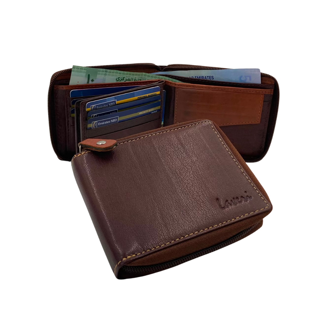 Fullzip leather mens Wallet #983CZ