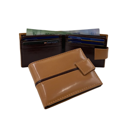 Classic Men's Waterproof Bifold Leather Wallet with Flip ID Window #1729 L (C.L.)