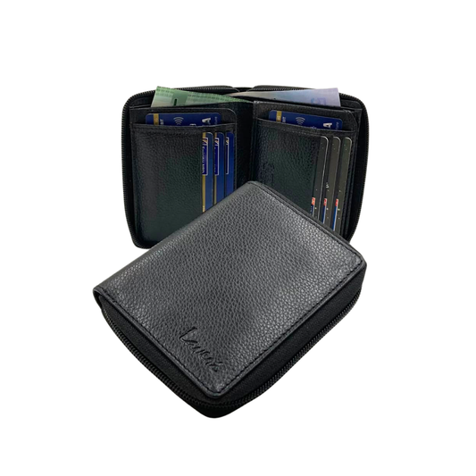 Pebble Texture 16 - 18 Card Billfold Full Zip Wallet # 4101Z