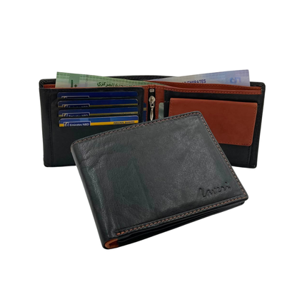 Mens Genuine Leather Mens wallet Leather Lined Bi fold Wallet For Men # 4021C