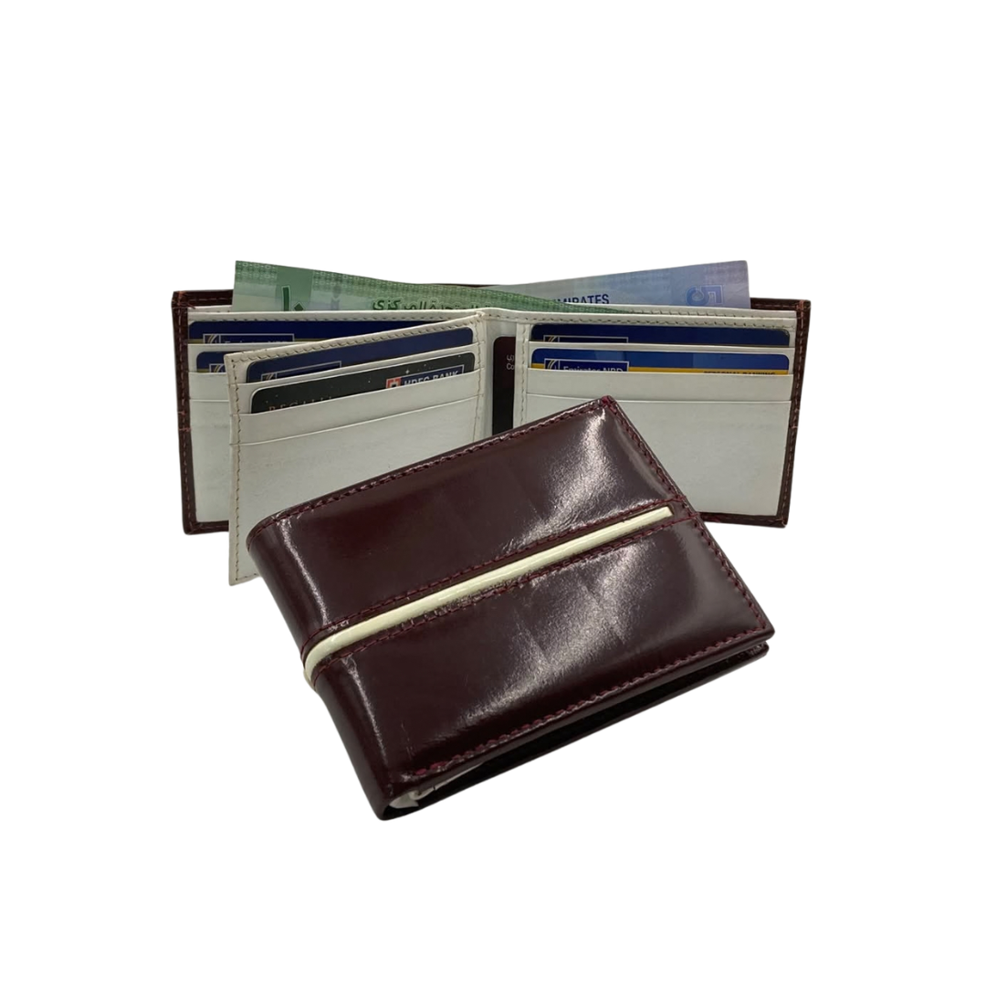 Classic Men's Waterproof Bifold Leather Wallet with Flip ID Window #1728