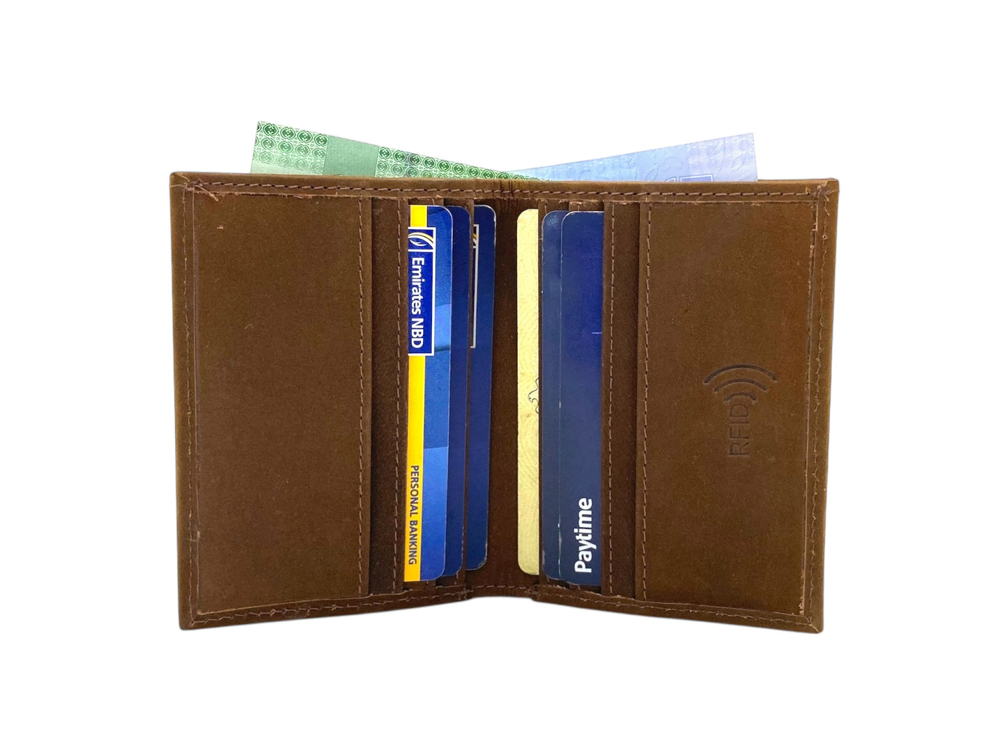 Slim Photo-ID Bifold Cards & Cash Wallet # RFID 1274AM