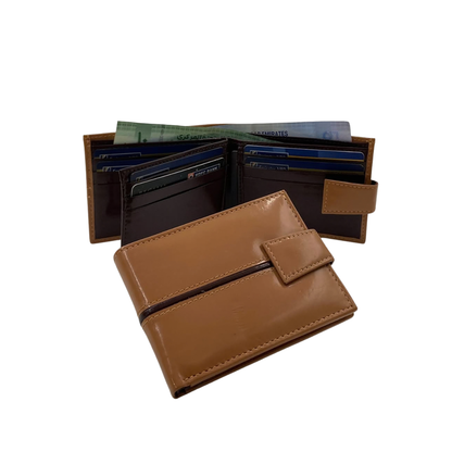 Classic Men's Waterproof Bifold Leather Wallet with Flip ID Window #1728L (C.L.)