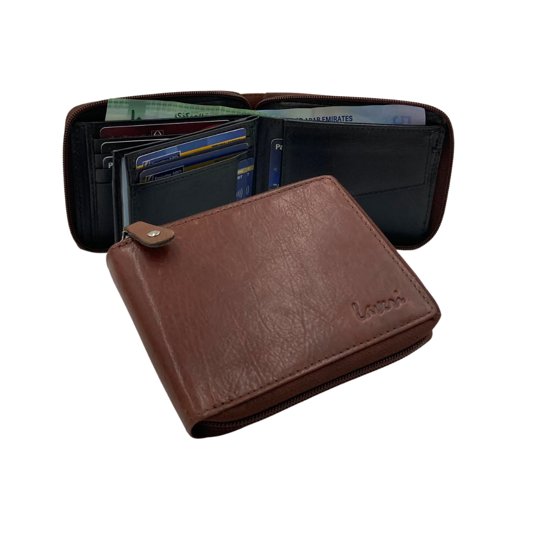 Fullzip leather mens Wallet #1406CZ
