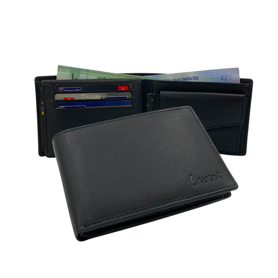Antq, Smooth Leather Wallet With Inside Leather Lining # 4360