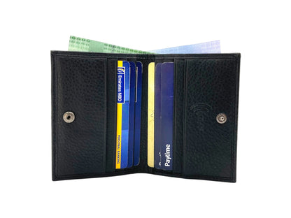 Slim Photo-ID Bifold Snap Button Cards & Cash Wallet # RFID 1274AML