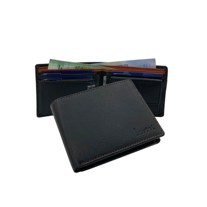 Mens Genuine Leather Mens wallet Leather Lined Bi fold Wallet For Men # 1250C