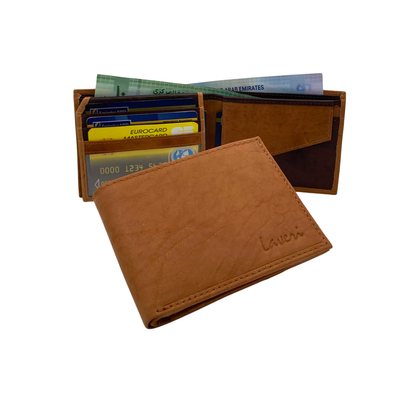 Mens Genuine Leather Mens wallet Leather Lined Bi fold Wallet For Men # 1981C