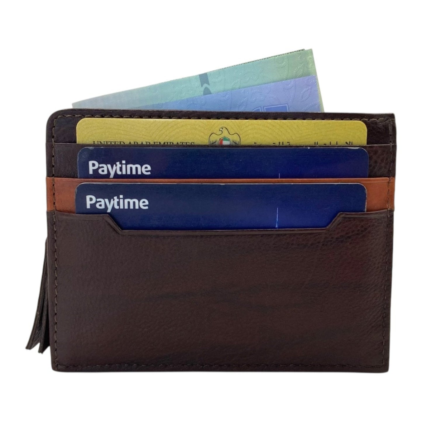 Slim Top Zipper Cards Holder Genuine Leather RFID # 4502