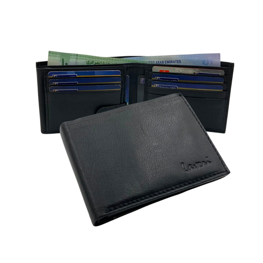 Antq, Smooth Leather Wallet Inside Leather Lining # 1013