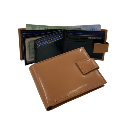 Classic Men's Waterproof Bifold Leather Wallet with Flip ID Window #892L