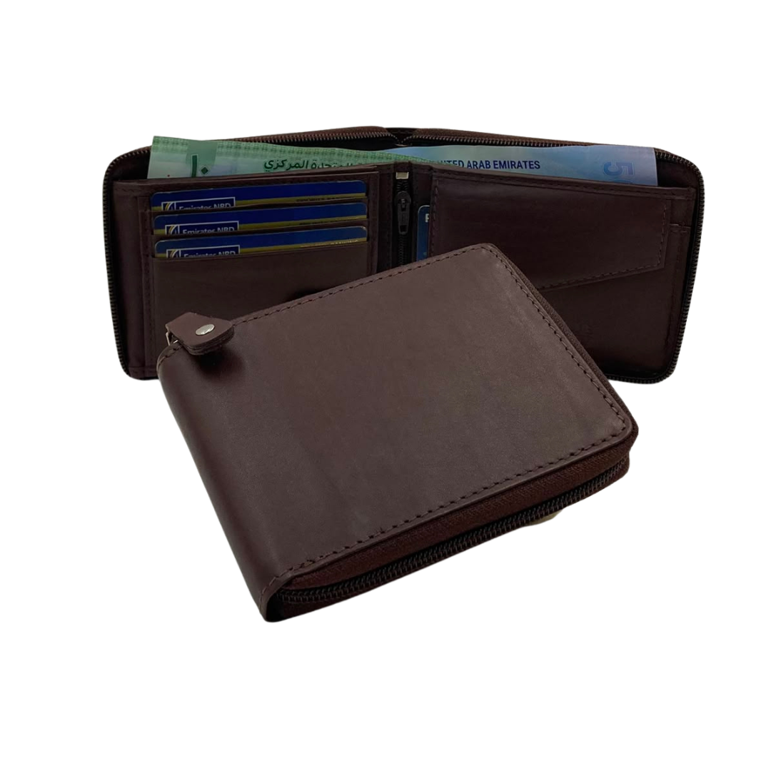 Fullzip leather mens Wallet #1013CZ