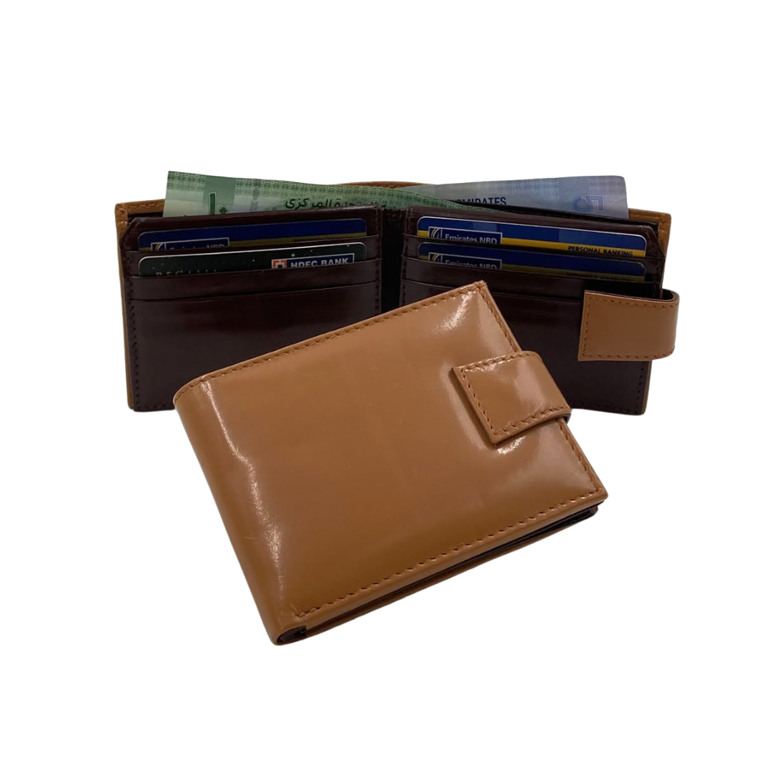 Classic Men's Waterproof Bifold Leather Wallet with Flip ID Window #1729 L
