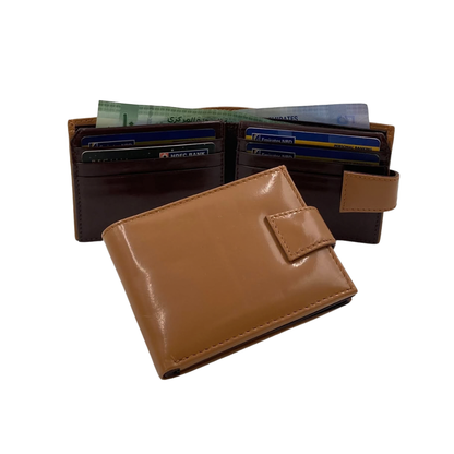 Classic Men's Waterproof Bifold Leather Wallet with Flip ID Window #1729 L