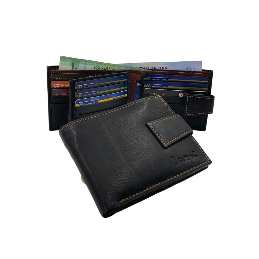 Antq, Smooth Leather Wallet With Inside Leather Lining # 1005L