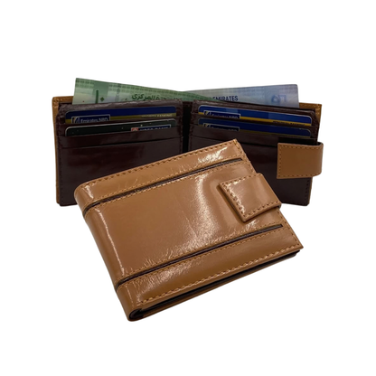 Classic Men's Waterproof Bifold Leather Wallet with Flip ID Window #1729 L (D.L.)