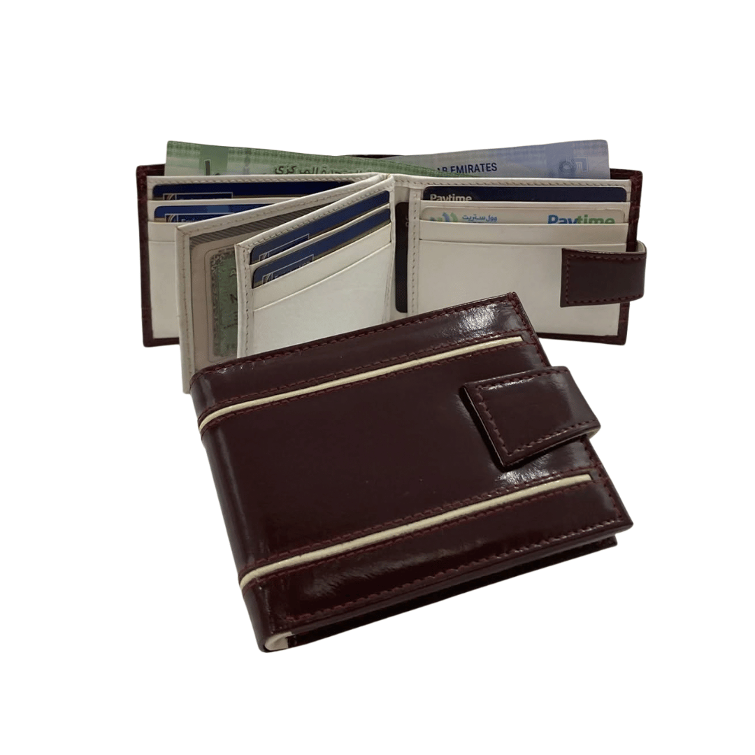 Classic Men's Waterproof Bifold Leather Wallet with Flip ID Window # 892L (D.L.)