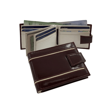 Classic Men's Waterproof Bifold Leather Wallet with Flip ID Window # 892L (D.L.)