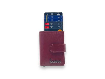 Smart Pop-Up Metallic Card Holder Bi-Fold Wallet in Leather # 4525