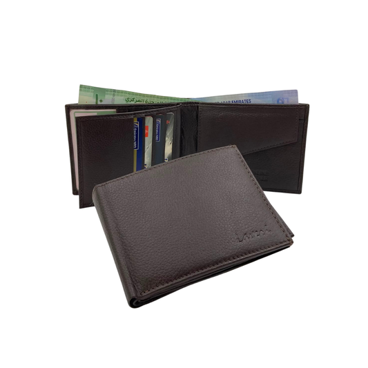 Antq, Smooth Leather Wallet With Inside Leather Lining # 1890C
