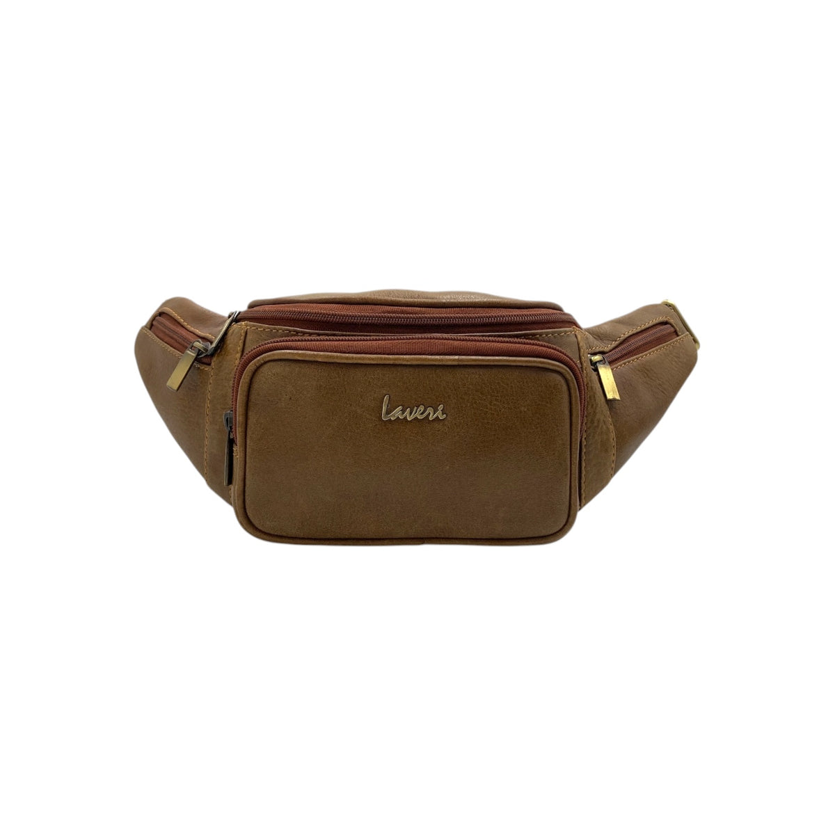 Classic Leather Belt Bag with Three Zippers – Sling Bag for Men & Women ,Belt pouch, Leather Waist Bag  # 2178