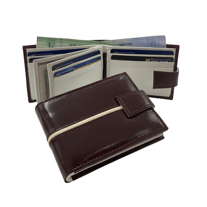Classic Men's Waterproof Bifold Leather Wallet with Flip ID Window # 892L (C.L.)