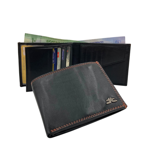 Antq, Smooth Leather Wallet With Inside Leather Lining # 1890C