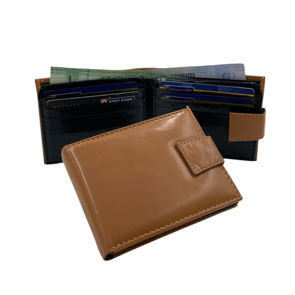 Classic Men's Waterproof Bifold Leather Wallet with Flip ID Window #1729 L