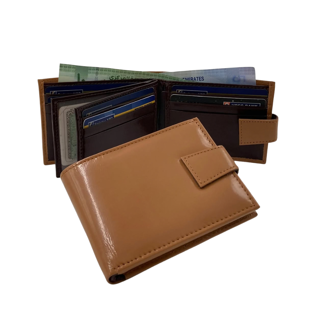 Classic Men's Waterproof Bifold Leather Wallet with Flip ID Window #892L