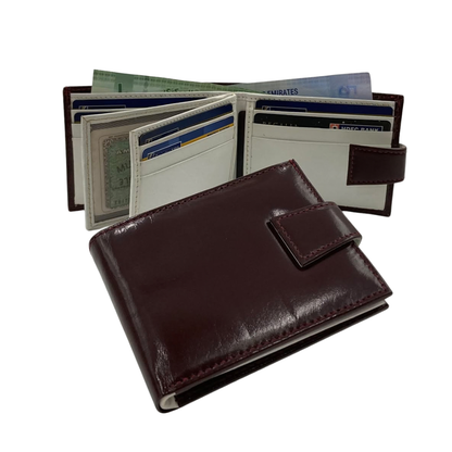 Classic Men's Waterproof Bifold Leather Wallet with Flip ID Window #892L