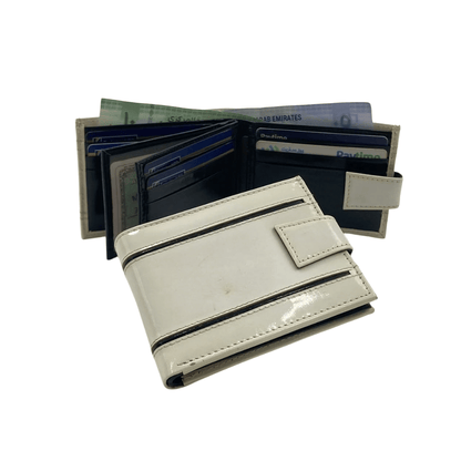 Classic Men's Waterproof Bifold Leather Wallet with Flip ID Window # 892L (D.L.)
