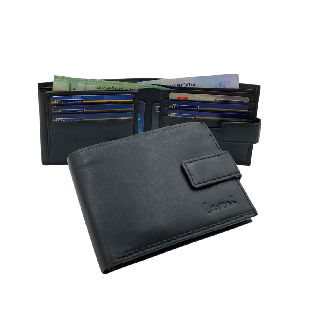 Mens Genuine Leather Mens wallet Leather Lined Bi fold Wallet For Men # 1013L