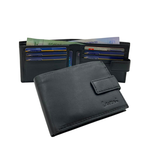 Antq, Smooth Leather Wallet Inside Leather Lining # 1013L
