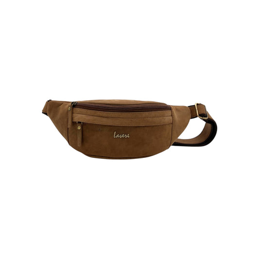 Classic Leather Belt Bag with Three Zippers – Sling Bag for Men & Women ,Belt pouch, Leather Waist Bag  # 2179