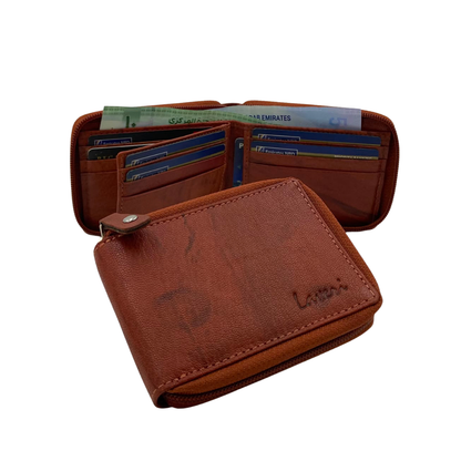 Fullzip leather mens Wallet #1074Z