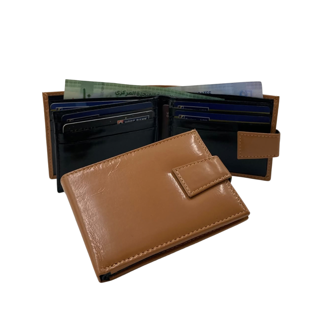 Classic Men's Waterproof Bifold Leather Wallet with Flip ID Window #1728L