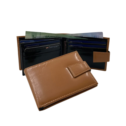 Classic Men's Waterproof Bifold Leather Wallet with Flip ID Window #1728L