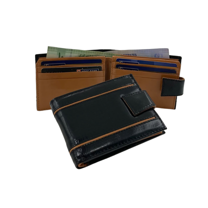 Classic Men's Waterproof Bifold Leather Wallet with Flip ID Window #1729 L (D.L.)