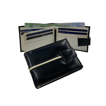 Classic Men's Waterproof Bifold Leather Wallet with Flip ID Window #1728L (C.L.)