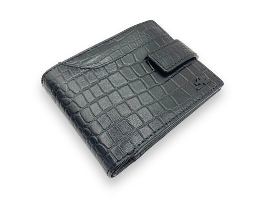 VIP - RFID Maximum Card & Coin, Men's Bifold Wallet With Elastic Loop Lock, Inside Zip # 1244 EL.Loop