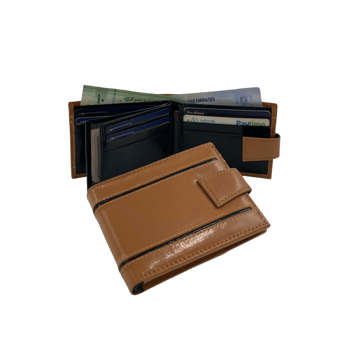 Classic Men's Waterproof Bifold Leather Wallet with Flip ID Window # 892L (D.L.)
