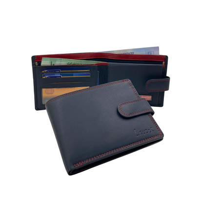 Mens Genuine Leather Mens wallet Leather Lined Bi fold Wallet For Men # 1357L