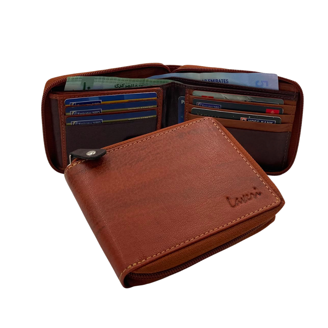 Fullzip leather mens Wallet #1013Z