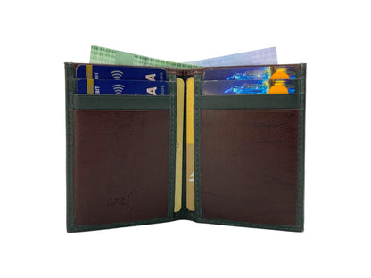 Slim Bifold Inside Button Card & Cash Wallet # RFID 1977EL
