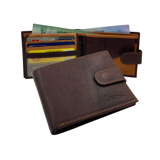 Antq, Smooth Leather Wallet With Inside Leather Lining # 1981CL
