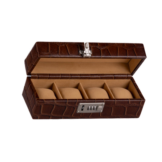 4 Slot Genuine Leather Premium Watch Box